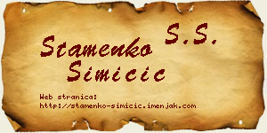 Stamenko Simičić vizit kartica